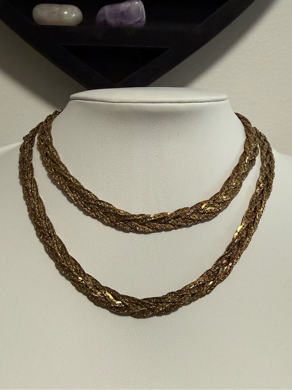 Gold Braided Rope Chain Necklace